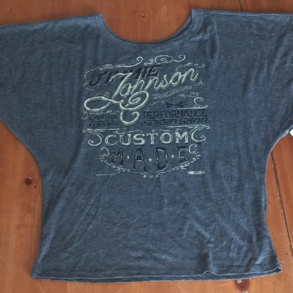 Nwt Nascar Jimmie Johnson Charcoal Dolman Sleeve Medium T-Shirt